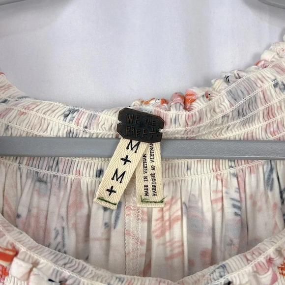 Free People New Women’s M Lexington Ivory Floral Off The Shoulder Top - Picture 4 of 7